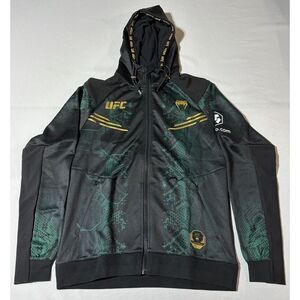 UFC Adrenaline Venum Authentic Fight Night Men's Walkout Hoodie Emerald Medium